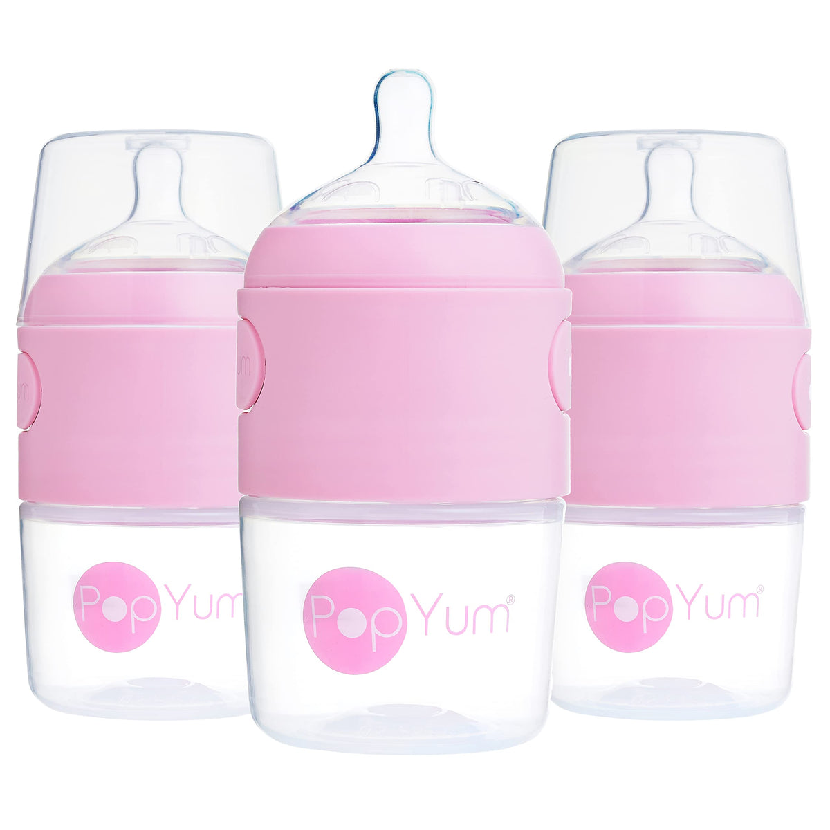 PopYum 5 oz Blue Anti-Colic Formula Making Baby Bottles, 3-Pack