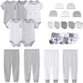 Newborn Layette Gift Set Bodysuits Pants for Baby Girl and Boy 24 Piece 100% Cotton Essentials and Accessories