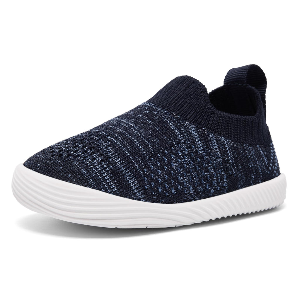 MORENDL Toddler Shoes Baby Walking Sock Shoes Non-Slip Breathable Boys & Girls Sneakers Infant Tennis Shoes Mix Navy 6-9Months