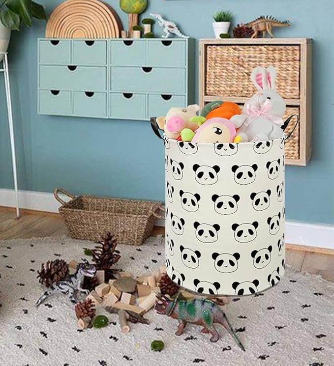 Round Laundry Hamper Storage Basket Laundry Organizer Hamper Storage Bins Clothes and Toys Box Nursery Hamper Gift Basket For Kids with Handles