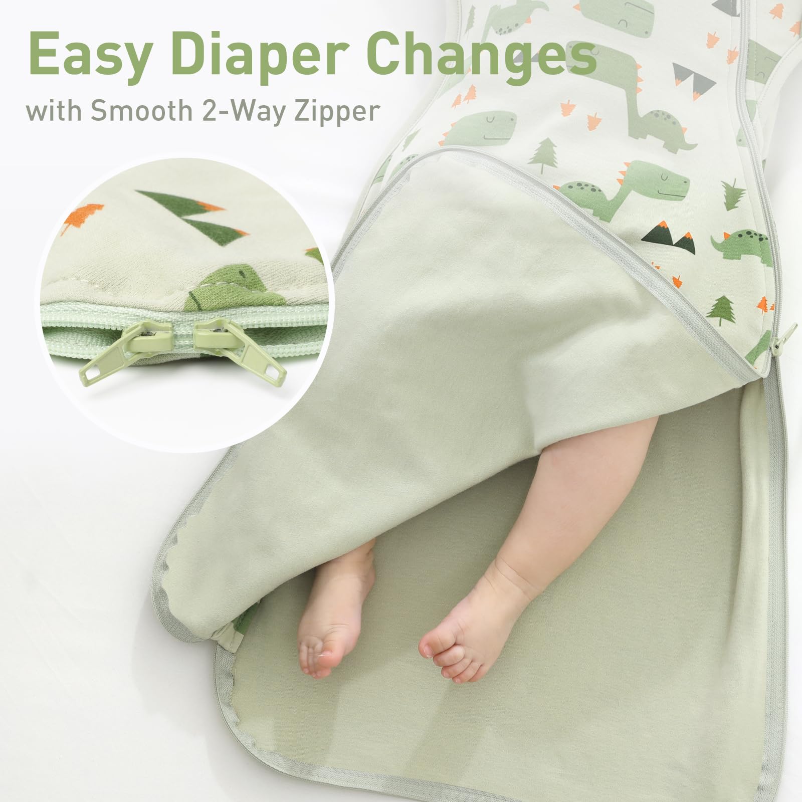 Premium Soft Cotton Swaddle Blanket Sleep Sacks Arms Up 2 Packs 6-12 Months, Hands Up 3-Way Transitions to Arms-Free Wearable Sleeping Sack Bag for Babies Boys Girls Snug Fit Calms Startle Reflex