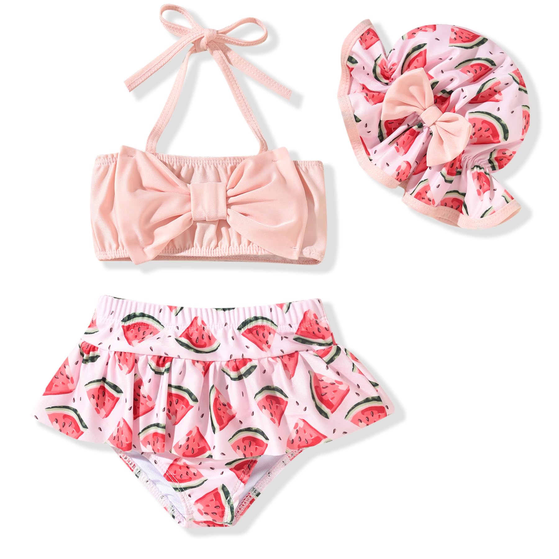 9 6-12 Months Infant Baby Girls Swimsuit Watermelon Bikini Two Pieces Bathing Suit Swimwear Summer Swimming Beach Set