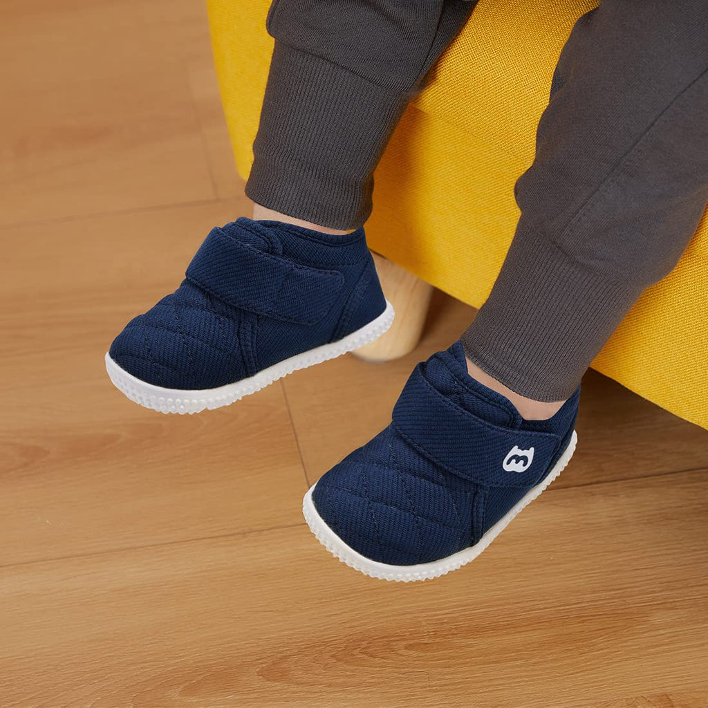 BMCiTYBM Baby Winter Snow Boots Boy Girl Faux Fur Warm Non Slip First Walking Infant Shoes 6 9 12 18 24 Months Navy Size 12-18 Months Toddler
