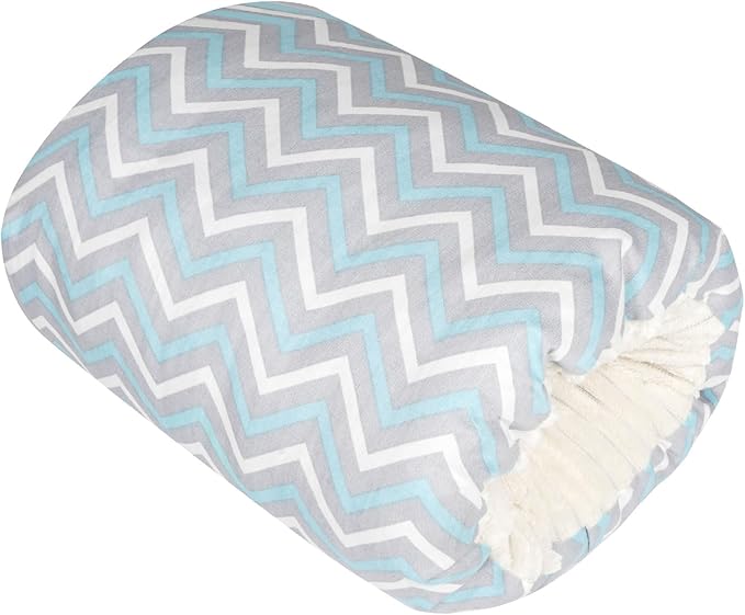 Nursing Arm Pillows for Breastfeeding,Baby Feeding Arm Pillow Portable and Washable for Travel, Soft Cotton Ergonomic Bottle Nursing Essentials（Blue Ripple）