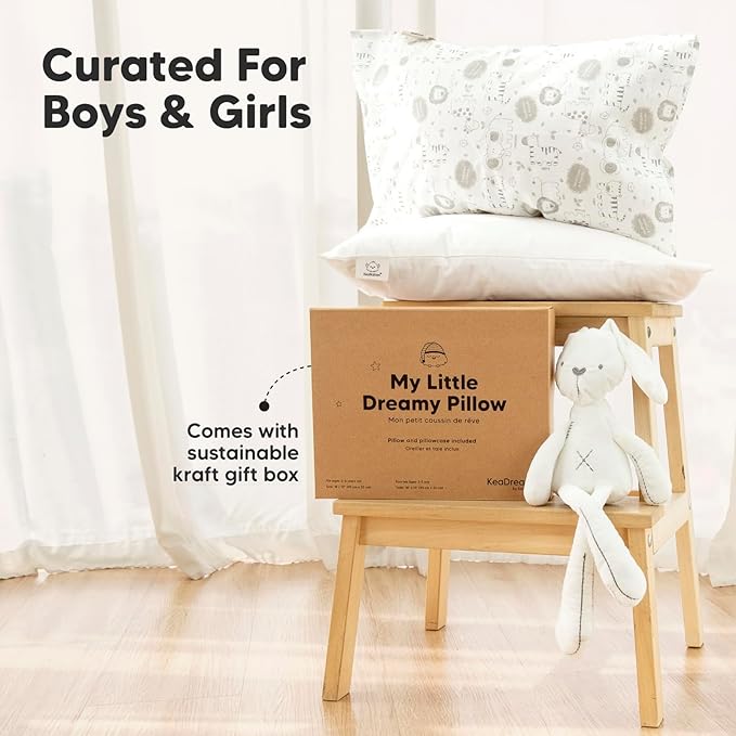 Toddler Pillow with Pillowcase - 13x18 My Little Dreamy Kids Travel Bed Pillows for Sleeping, Organic Cotton Small Pillowcase, Soft & Breathable, Machine Washable, Toddlers 2-5 years old (Space Drift)