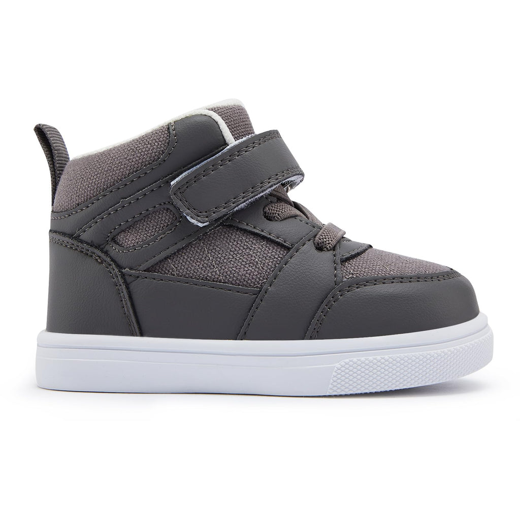 BMCiTYBM Baby High Top Sneakers Infant Walking Shoes Unisex Grey Size 5