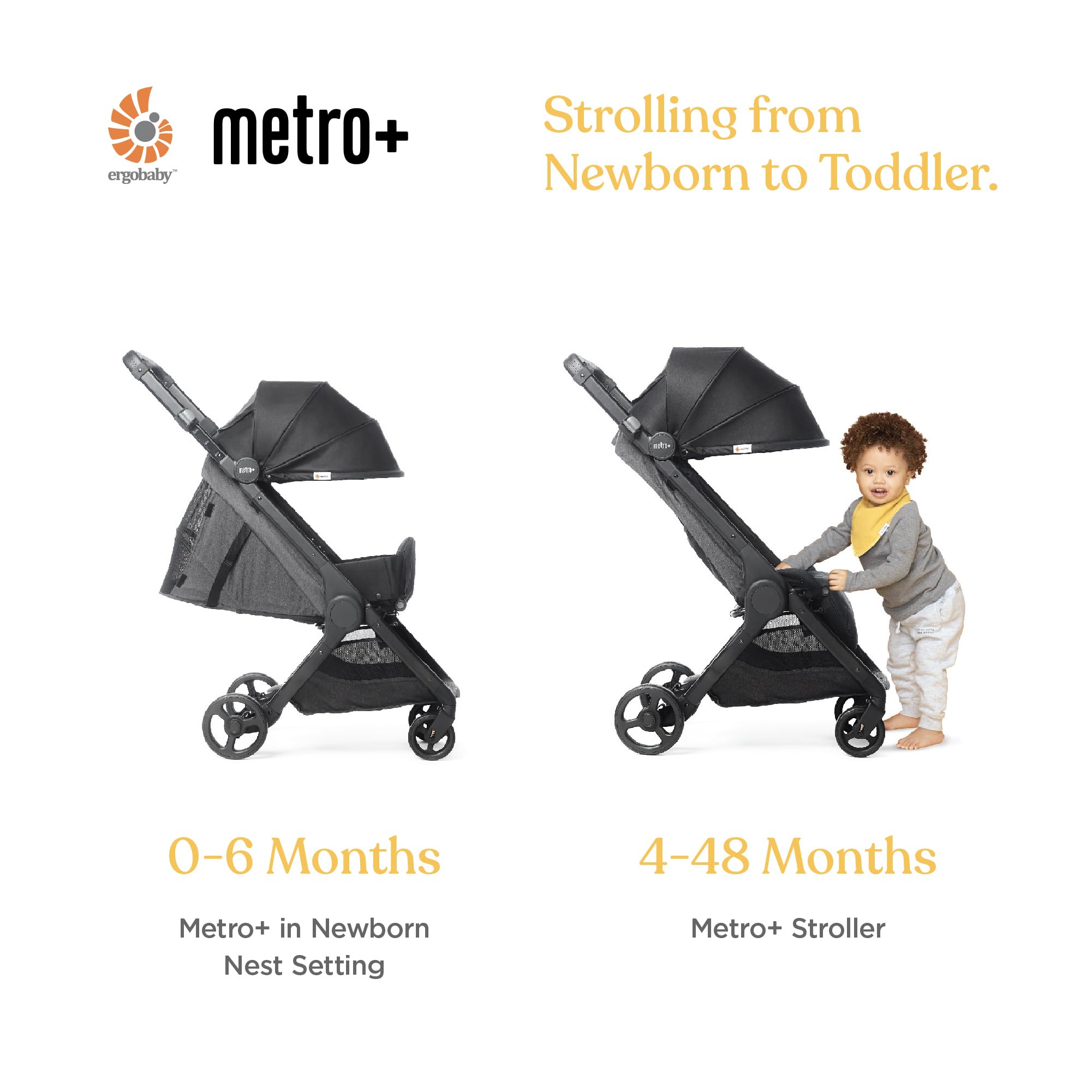 Ergobaby Metro+ Compact Baby Stroller, Lightweight Umbrella Stroller