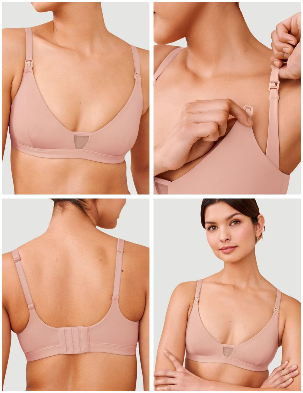 Pepper Nursing Wirefree Bra | Wireless Maternity Bra for Women | Drop-Down Cups with a One-Hand Clasp, Removable Pads, Zero-Digging Support | Sienna Rose Nursing Bra