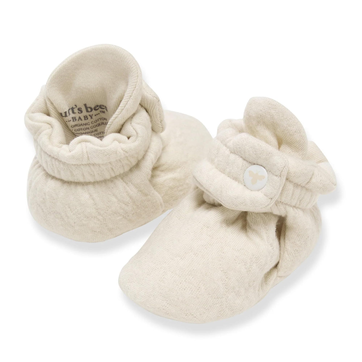 Burt's Bees Baby Girls Booties Organic Cotton Newborn Essentials Shoes, Gender Neutral Color for Ages 0 to 9 Months Old