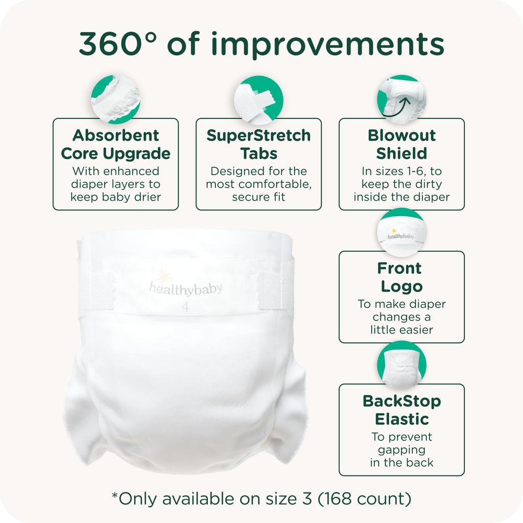Our Diapers | The First EWG Verified & Microbiome-Friendly Diaper | 12-Hour Leak Protection | Made with Organic Cotton & Plant-Derived Materials | Totally Chlorine Free | Size 4 (22-32 lbs) 36 Count