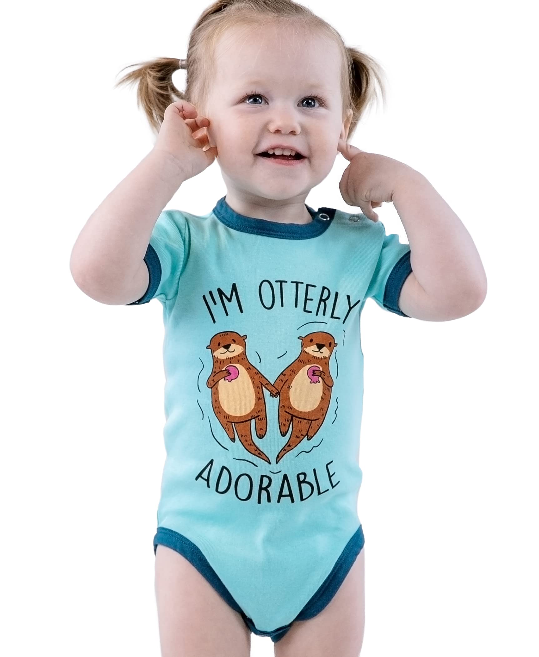 Lazy One Cute Unisex Baby Bodysuit, Cute Animal Designs, 6-18 Months, Otterly Adorable (6 Month)