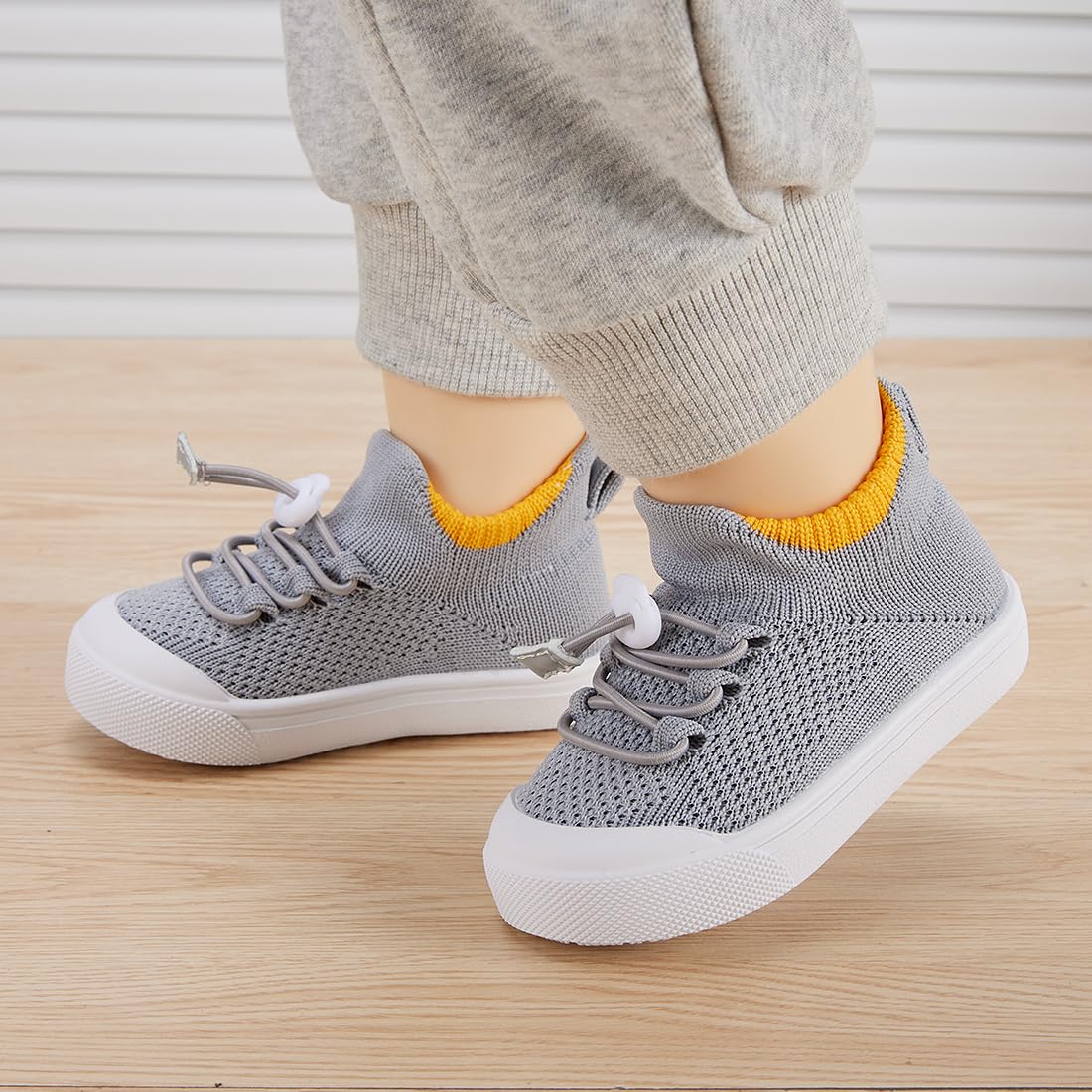 BMCiTYBM Baby Walking Shoes First Infant Sneakers Grey Size 18-24 Months