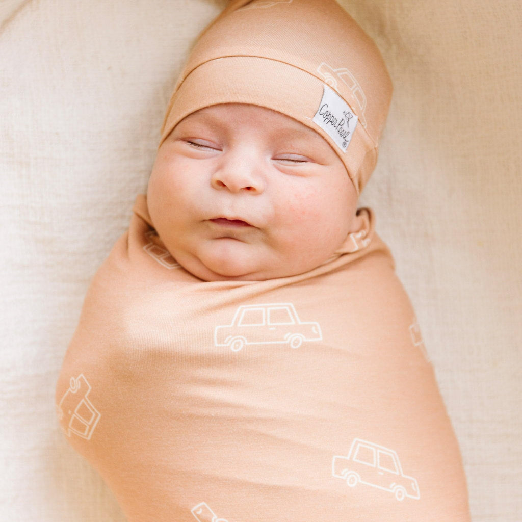 Copper Pearl Swaddle Blankets for Newborns | Soft Stretchy Receiving Blankets for Boys and Girls | Large 46 x 46 Inch Baby Blankets | Lightweight and Breathable Swaddles | Cooper