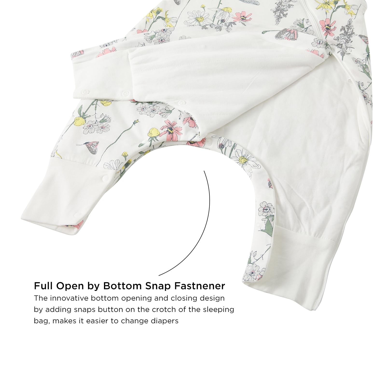 Duomiaomiao 1.5 TOG Toddler Sleep Bag 6-12 Months 100% Cotton Four Season Side Open Zipper Baby Sleep Sack with Feet, Breathable Toddler Wearable Blanket