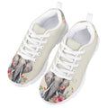 MARSVOVO Kids Slip On Sneakers Flexible Lace-up Lightweight Breathable Athletic Girl Running Shoes Comfortable Resistant Fashion Casual Pre Walking Shoes for Boy Girl Elephant Design Size 11.5 US