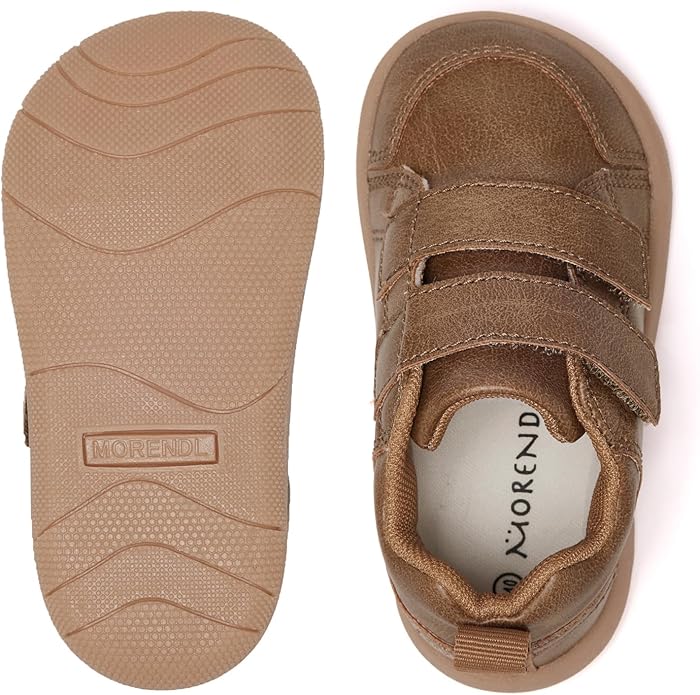 MORENDL Toddler Shoes Baby Wide Toe Box Barefoot Shoes Boy Girl Walking Shoes Non-Slip Minimalist Sneakers Comfort Zero Drop Tennis Outdoor Activities AllBrown 15-18 Months