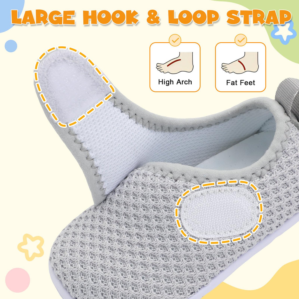 LeIsfIt Baby Shoes Boys Girls First Walking Shoes Non-Slip Infant Sneakers Lightweight Slip-on Crib Sneakers for First Walkers Light Grey 6-12 Months