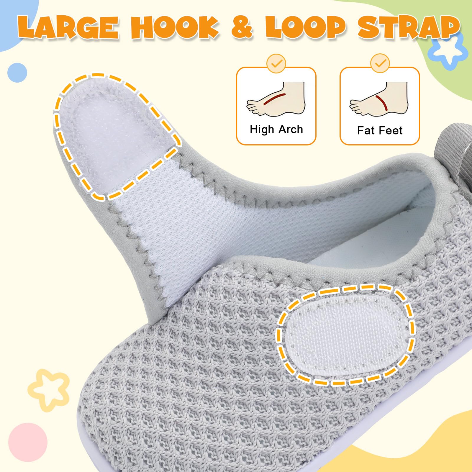 LeIsfIt Baby Shoes Boys Girls First Walking Shoes Non-Slip Infant Sneakers Lightweight Slip-on Crib Sneakers for First Walkers Light Grey 6-12 Months