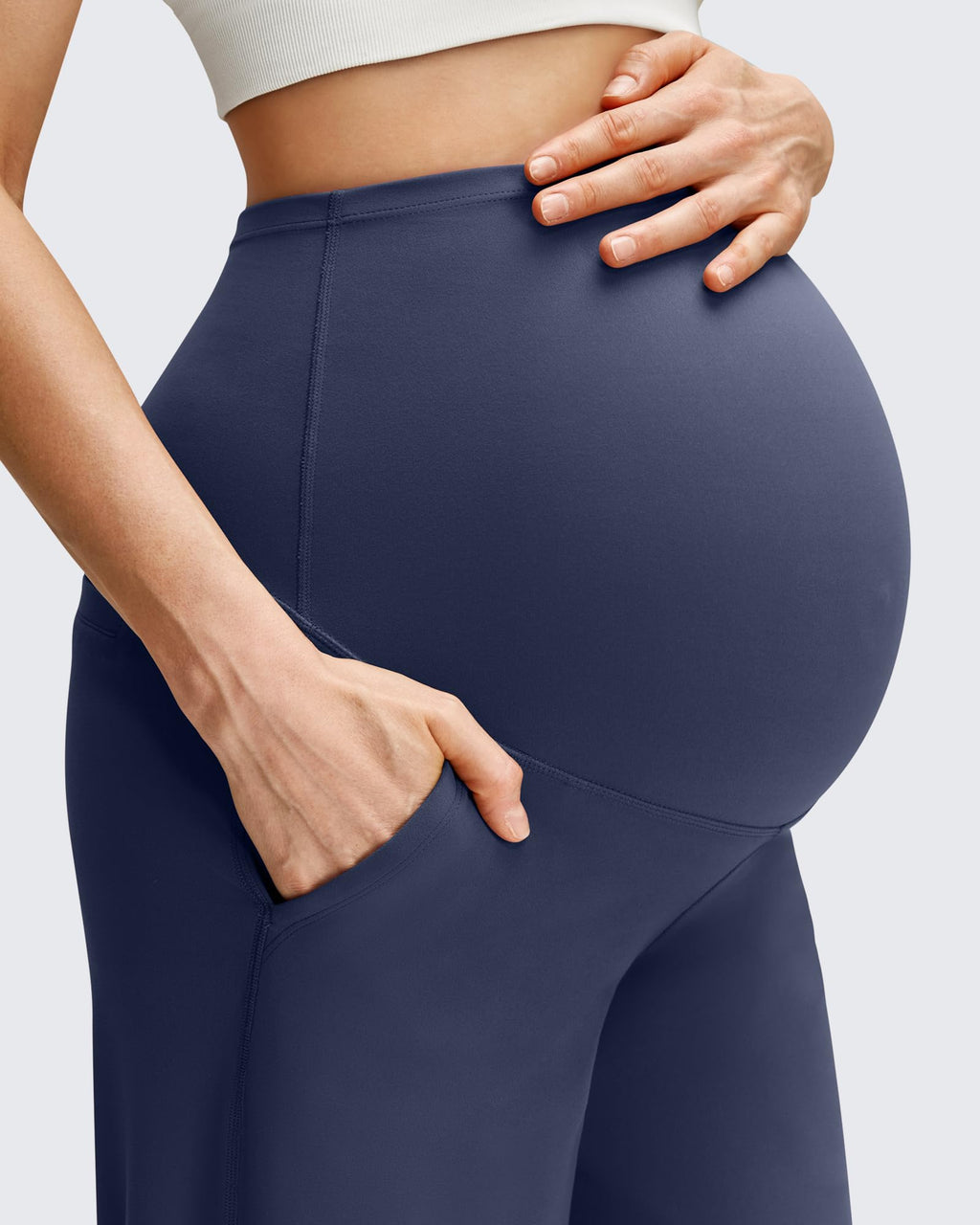 G4Free Maternity Work Clothes Pregnancy Pants for Yoga,Royal Blue,S,Tall