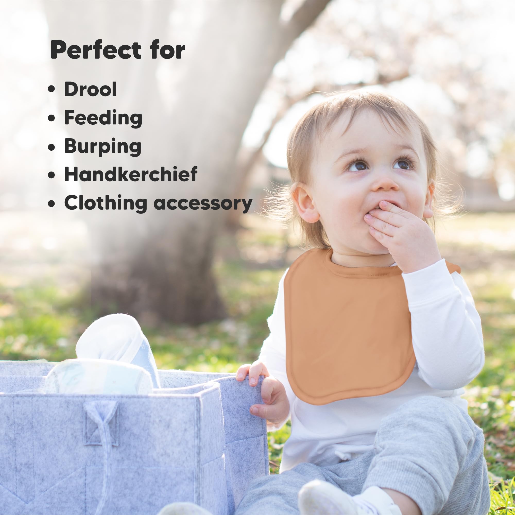 KeaBabies 8-Pack Organic Baby Bibs for Drooling and Teething (Mauve)