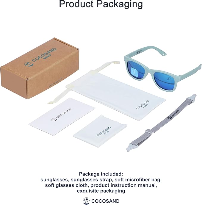 COCOSAND Flexible Baby Sunglasses with Strap Polarized UV Protection for Toddler Infant Newborn Boy Girl Age 0-24 Months