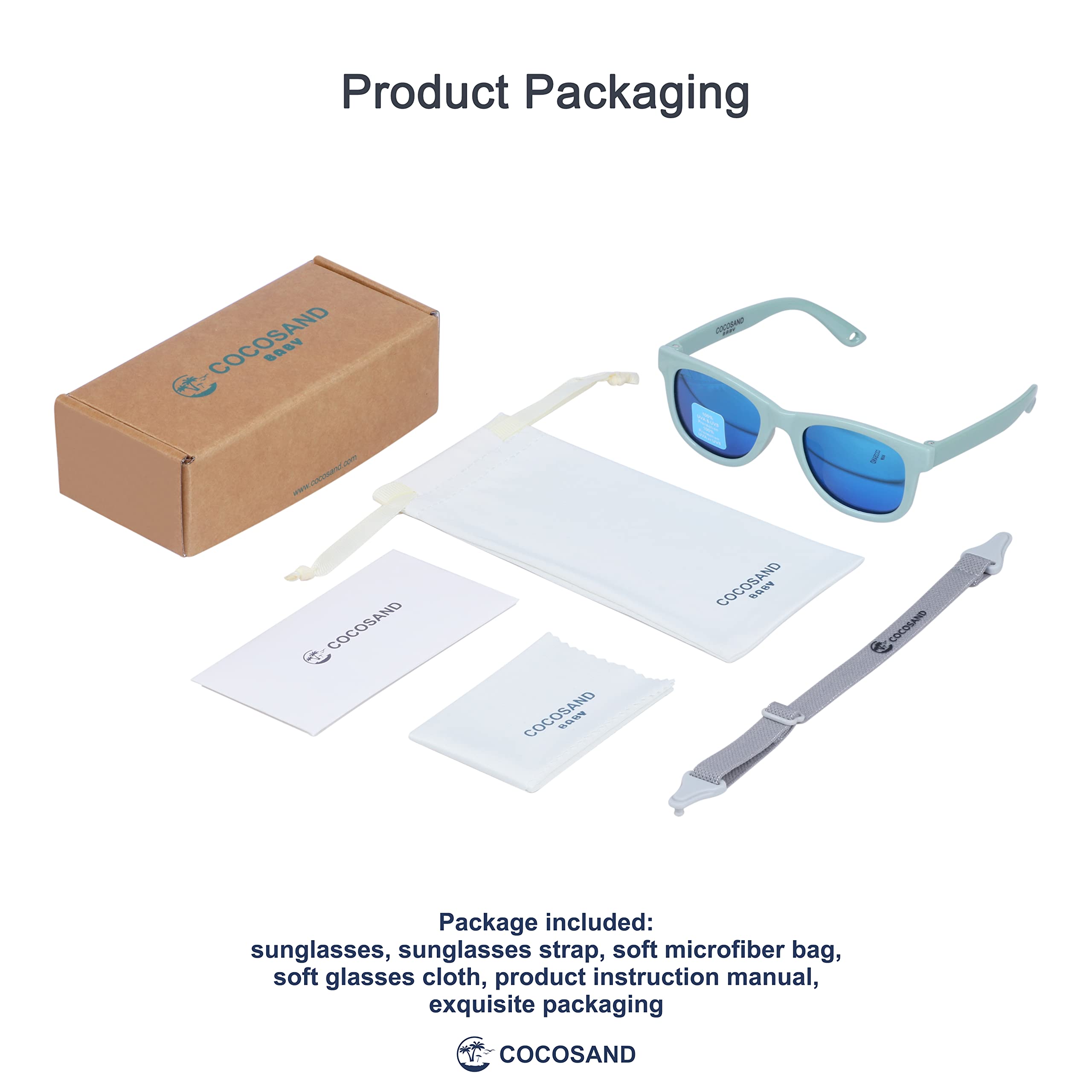 COCOSAND Flexible Polarized Baby Sunglasses with Strap & Silicone Nose Pads