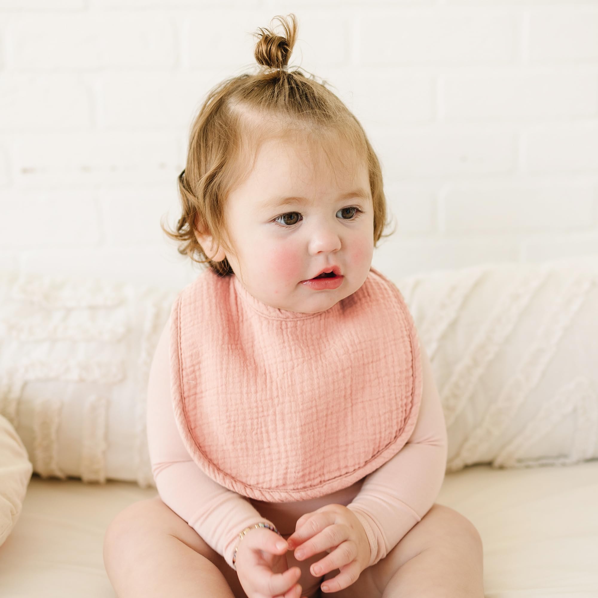 Konssy 6-Pack Muslin Cotton Baby Bibs for Drooling and Teething