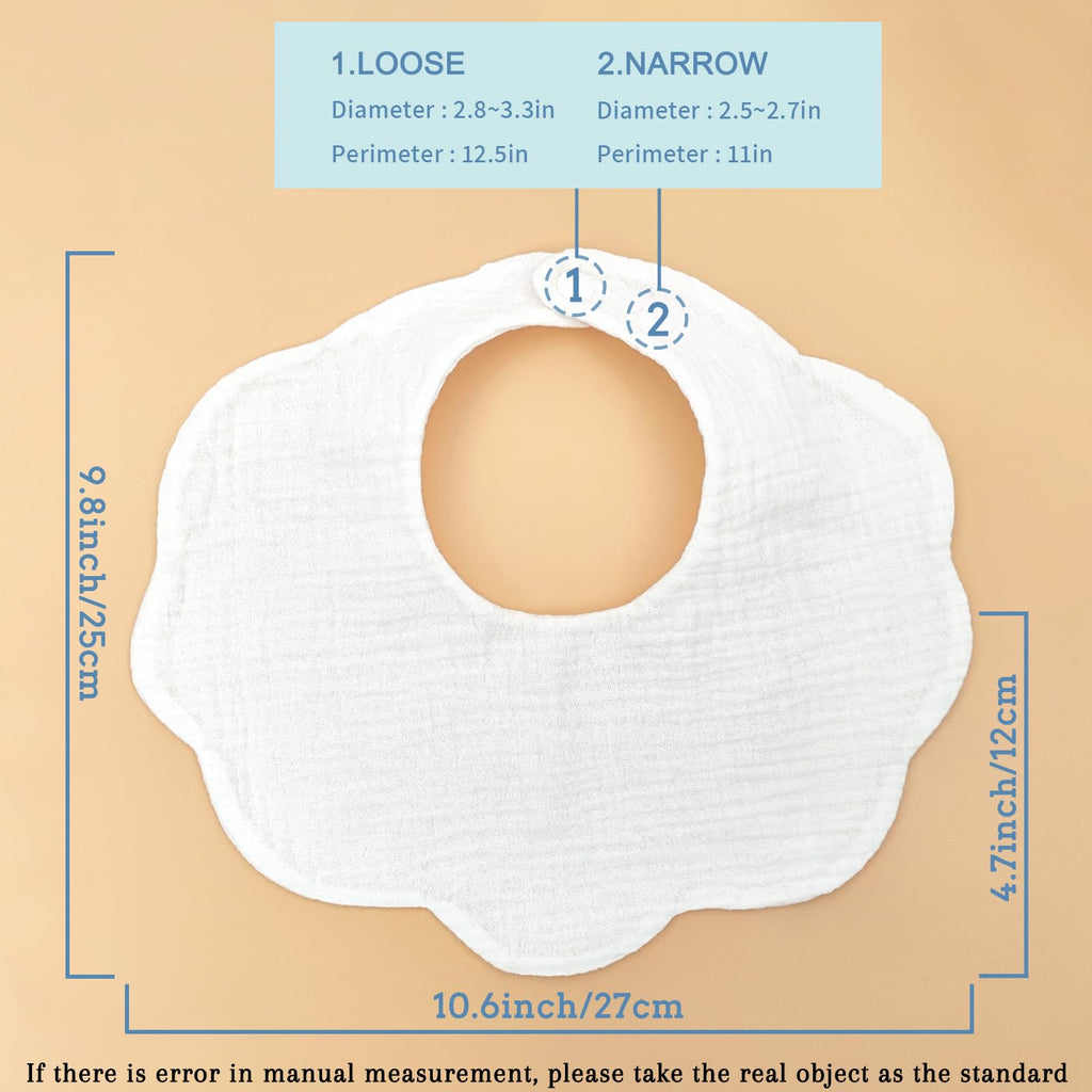 Baby Bibs for Girls Boys Muslin Organic Cotton Drooling Teething Bibs