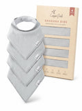 Copper Pearl Baby Bibs for Baby Boy or Girl – Bandana Drool Bibs for Teething, Absorbent Bibs for Eating, Newborn to Toddler, 4 Pack, Gray Basics