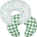 Baby Nursing Pillow Cover Infant Removable Breastfeeding Pillow Cover Cute Pattern Newborn Nursing Pillowcase Slipcovers Cushion Cover for Girls Boys 22.5 x 18 (Green Leaves)