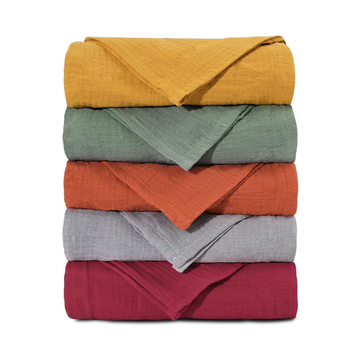 Muslin Receiving Blankets 5 Pack, Soft Swaddle Wraps for Newborn Babies