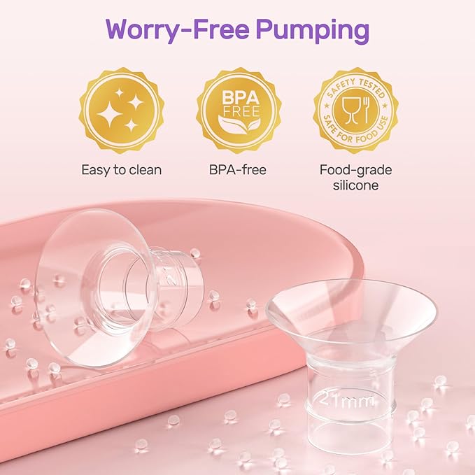 Nuliie 12PCS Silicone Flanges Insert Replacement Kit, Flange Sizing Kit 17/19/21mm for 24mm Flange/Shield Breast Pumps, Pumping Essential Kit for Moms