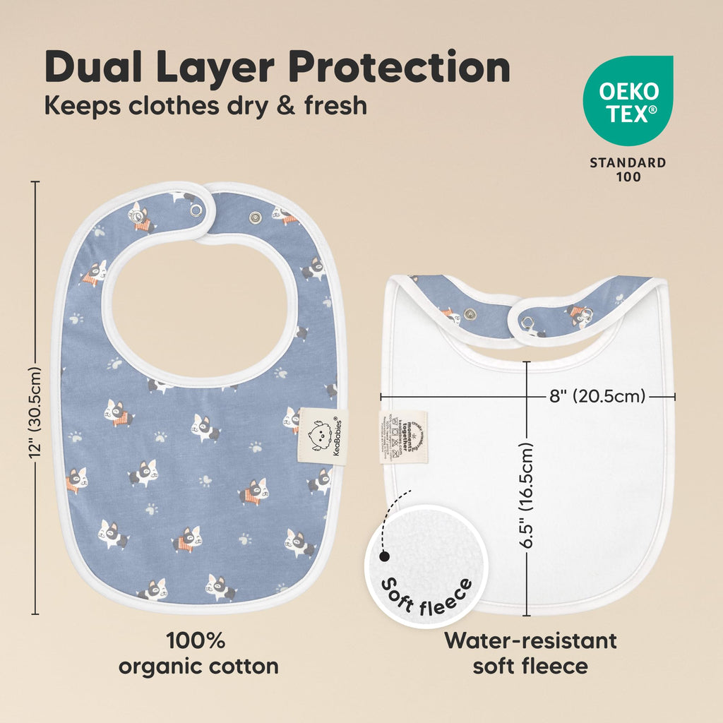 KeaBabies 8-Pack Organic Baby Bibs for Drooling and Teething (Pets & Paws)