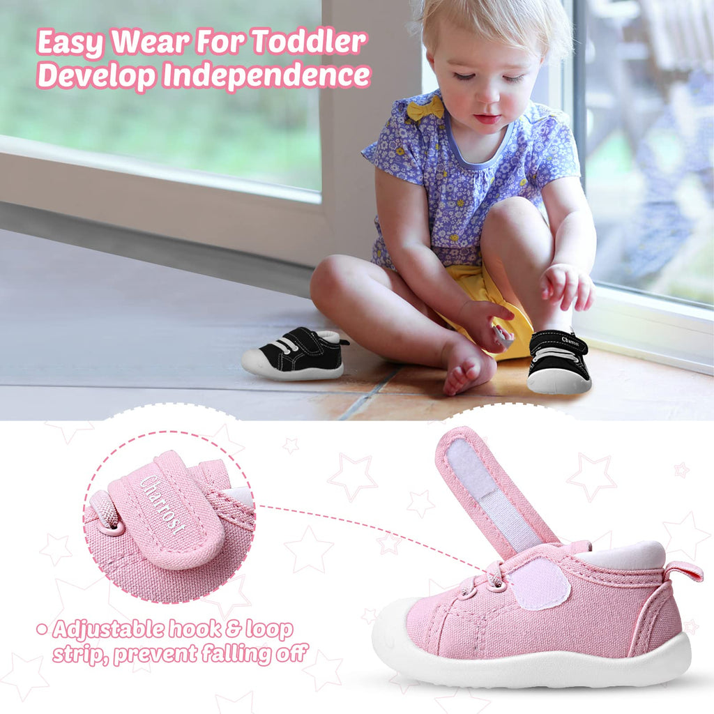 Charrost Baby Walking Shoes Toddler Girl Boy Soft Breathable Canvas Shoes