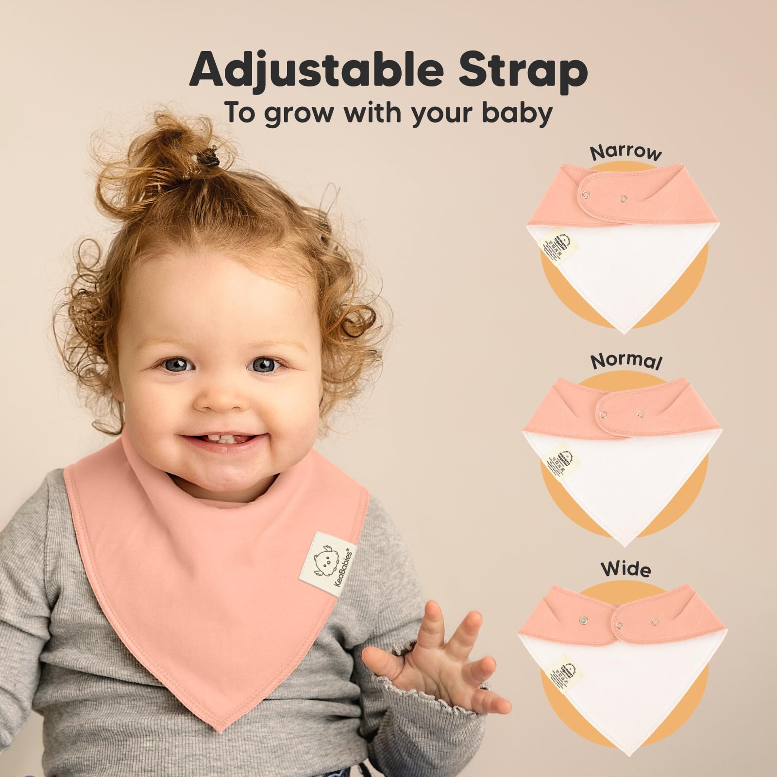 KeaBabies 8pk Organic Baby Bandana Bibs for Drooling and Teething (Embrace)