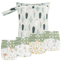 HappyFlute 9 Sets Newborn Baby Cloth Pocket Diapers Adjustable Reusable
