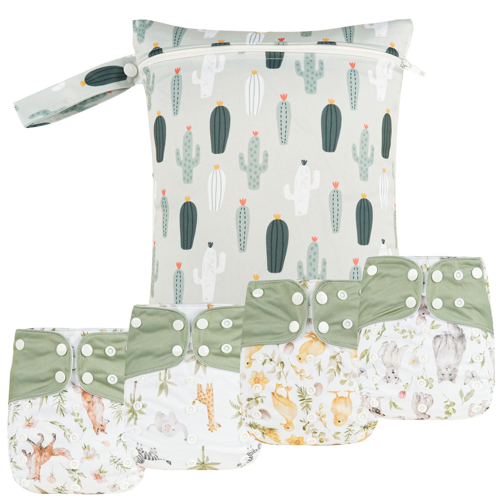 HappyFlute 9 Sets Newborn Baby Cloth Pocket Diapers Adjustable Reusable