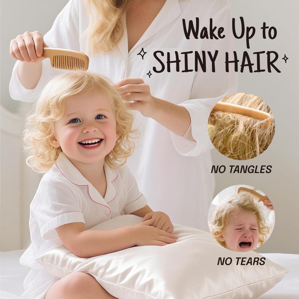 OLESILK 100% Mulberry Silk Toddler Pillowcase for Hair and Skin, Both Sides 19 Momme Pure Natural Silk Travel Pillow Cases with Hidden Zipper, 13"x 18", Dark Green