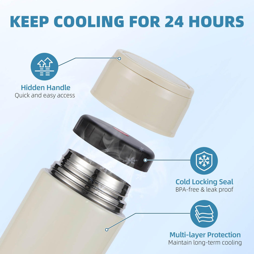 Portable Breast Milk Cooler, Stainless Steel Breastmilk Storage Keeps Breastmilk Cold for up to 24 Hours, Breast Milk Chiller Included Ice Pack for Women Outdoor Travel - White