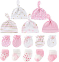 Newborn Baby Boy Girl Caps Mittens Socks Set Cotton Baby Essentials Accessories (Hats+Gloves+Socks)