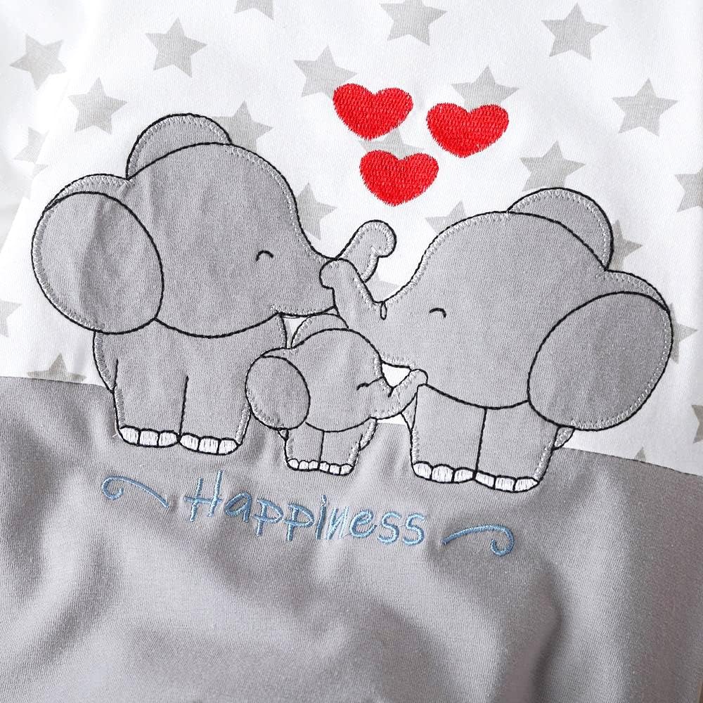 Aoswep - All Over Star with Elephant Printed Jumpsuit Baby girl bodysuit (6-9 Months)