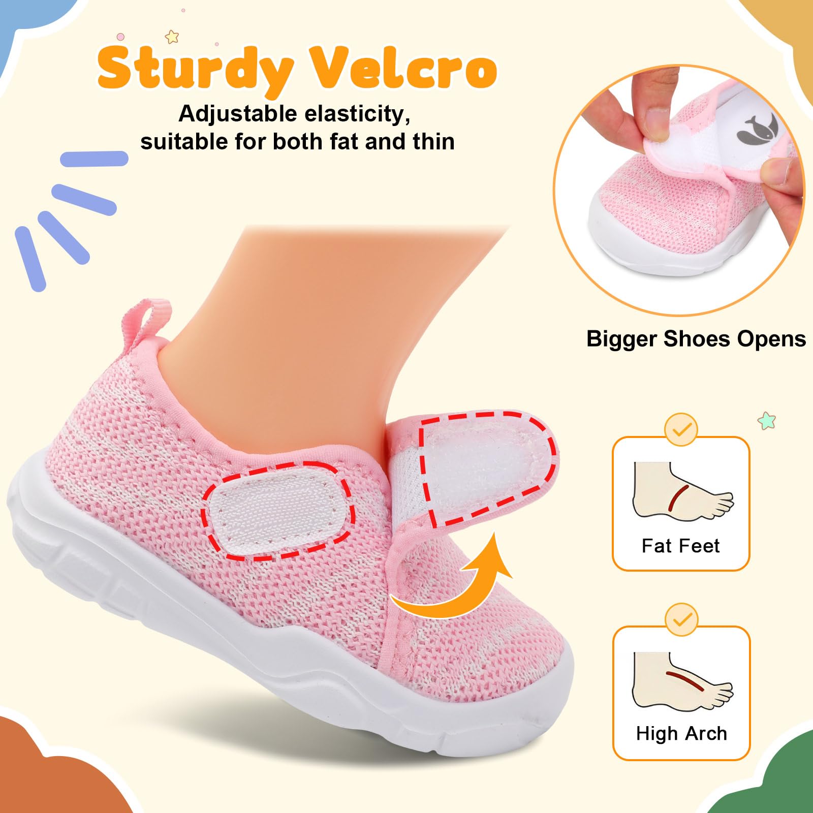 FEETCITY Toddler Shoes Baby Sneakers Boys Girls First Walking Shoes Newborn Crib Shoe