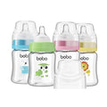 YOHKOH Glass Baby Bottles with Slow Flow Nipple, Newborn Anti-Colic Baby Bottles for 0+ Months, Wide Neck Feeding Bottle, Clear (Multicolour, 5oz (Pack of 4))
