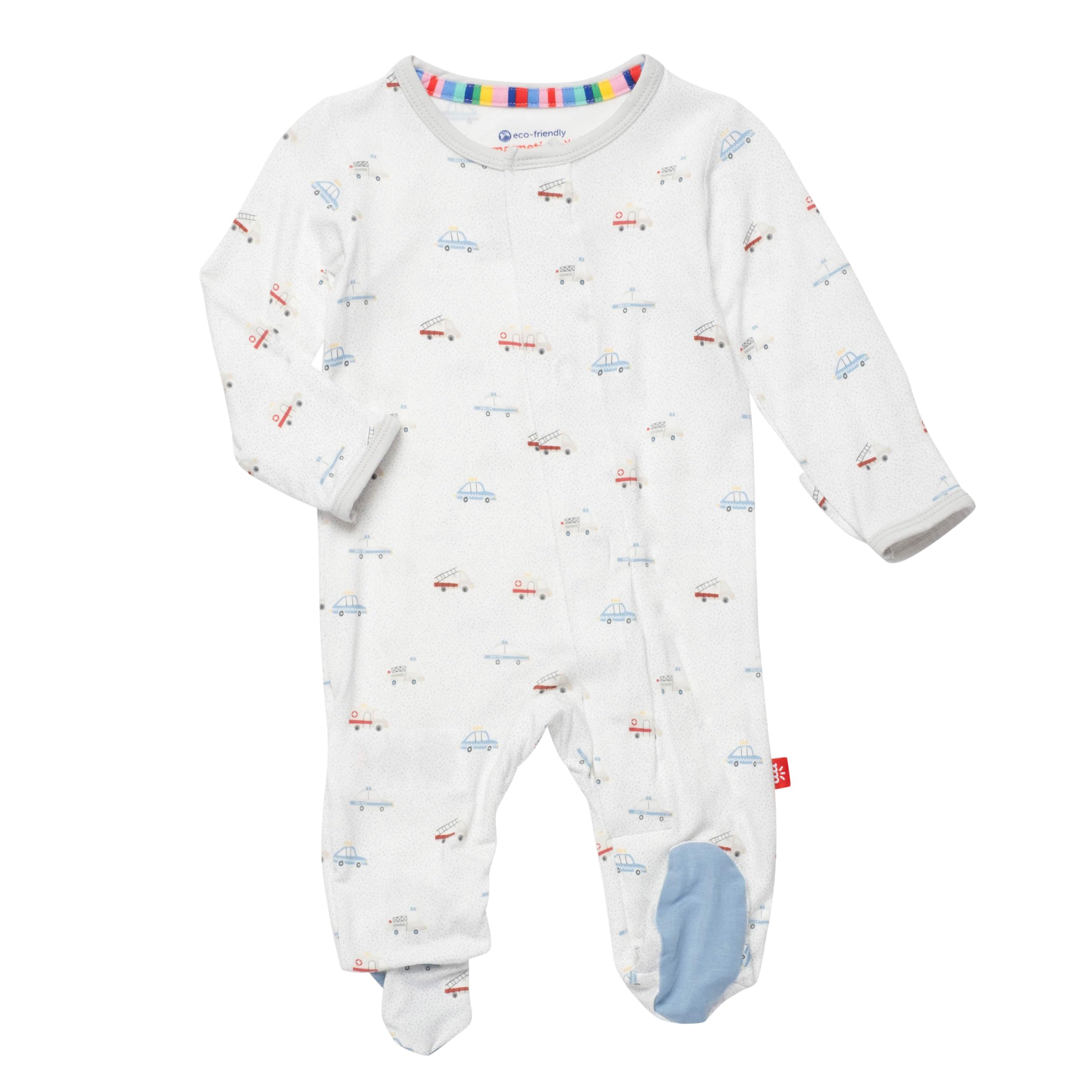 Magnetic Me Boys Modal Magnetic Baby Footie Pajamas | Silky Soft Modal Fabric | Hug Dispatcher | 3-6 Months