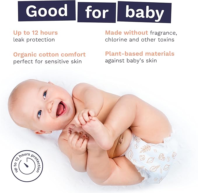 Pura Size 7 Eco-Friendly Diapers (33+lbs) Totally Chlorine Free (TCF) Hypoallergenic, Soft Organic Cotton, Sustainable, up to 12 Hours Leak Protection, Allergy UK, 3 Packs of 17 (51 Diapers)