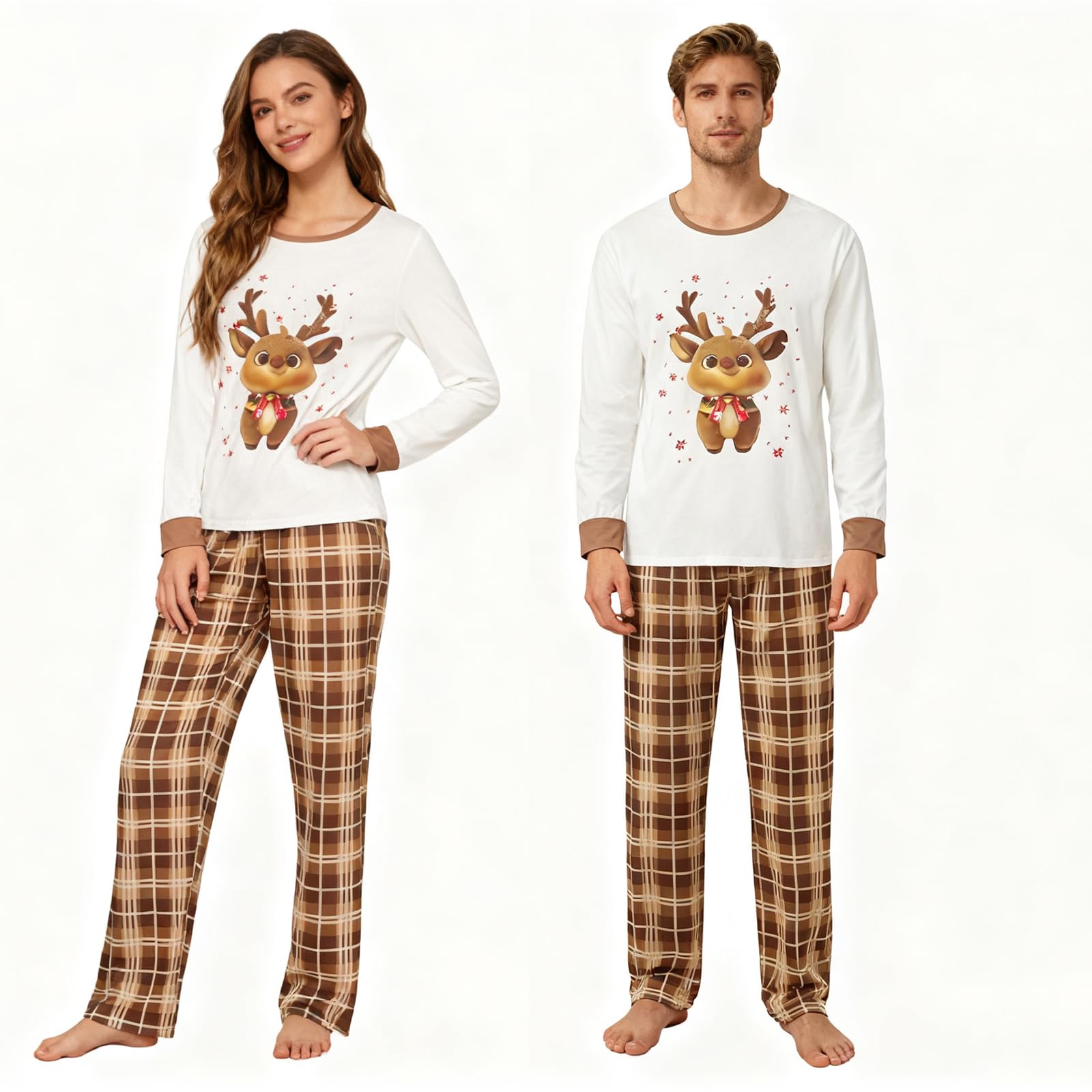 Awoscut Family Christmas Pajamas Matching Pajamas for Family, Xmas PJs Sets Holiday Sleepwear (on-19, Dad, 2XL)