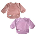 Tiny Twinkle Long Sleeve Bib for Babies & Toddlers – 2 Pack Waterproof Smock Bibs for Eating – Machine Washable & Mess-Proof, Baby Feeding Essential & Shower Must-Have (Taupe Lilac,2-4Y)