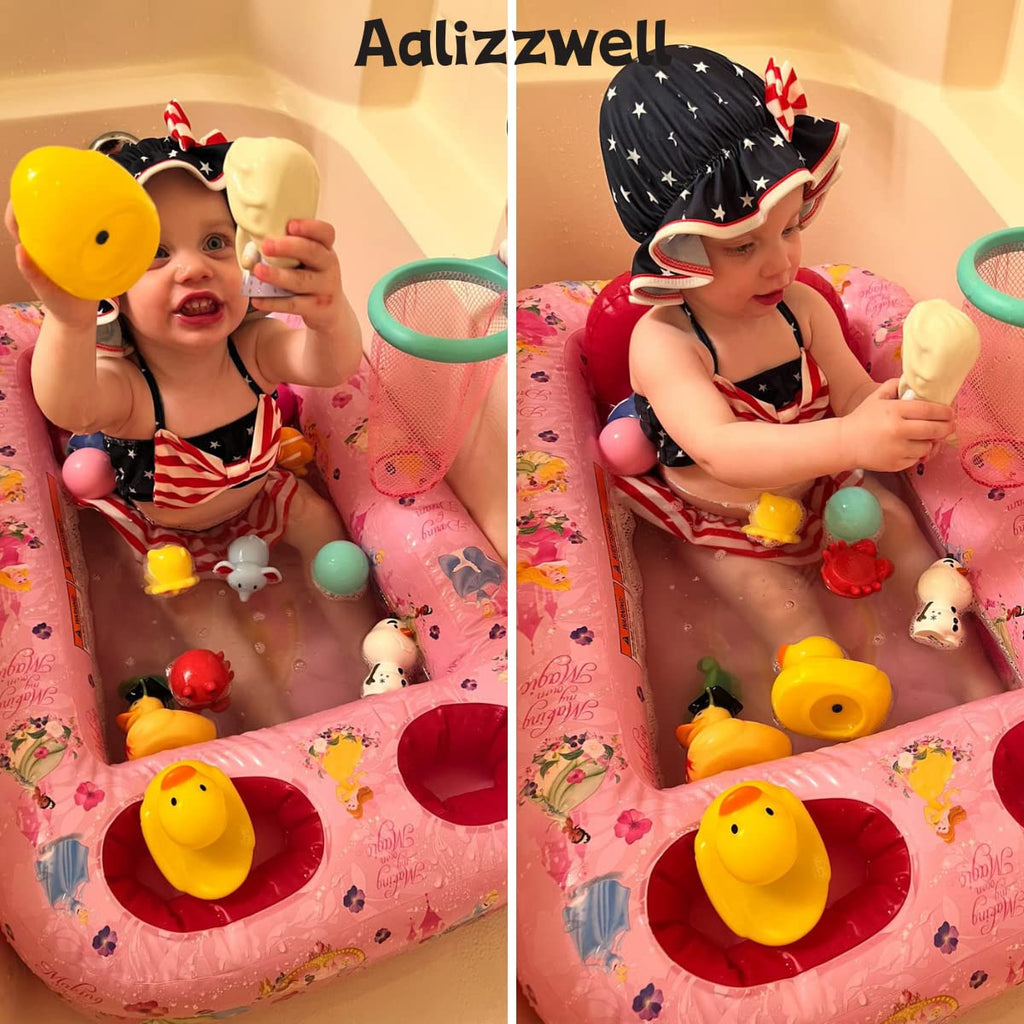 Little Baby Girls 4th of July Swimsuit Independence Day Bikini American Flag Bathing Suit Swimwear Stars Stripes Beach Set 12-18 Months