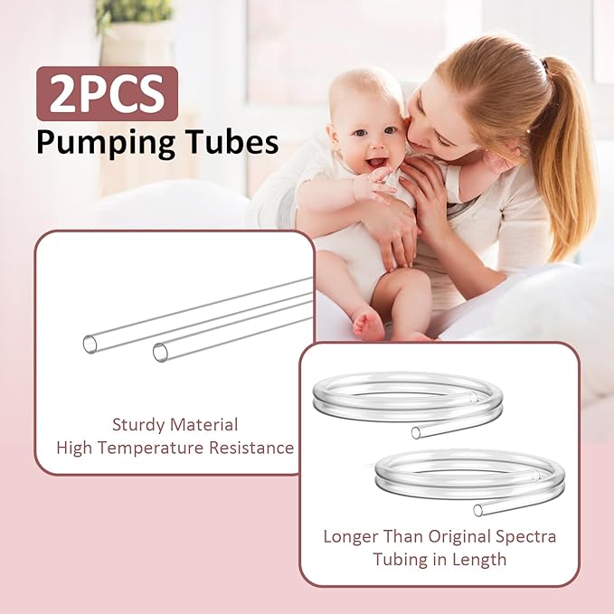 Pump Parts Compatible with Spectra S1/S2/9Plus Breastpump, Full Set Replacement Parts for Spectra Include 21mm Flange,Duckbill Valve,Backflow Protector,Tube,Bottle, Not Original Spectra S2 Accessories