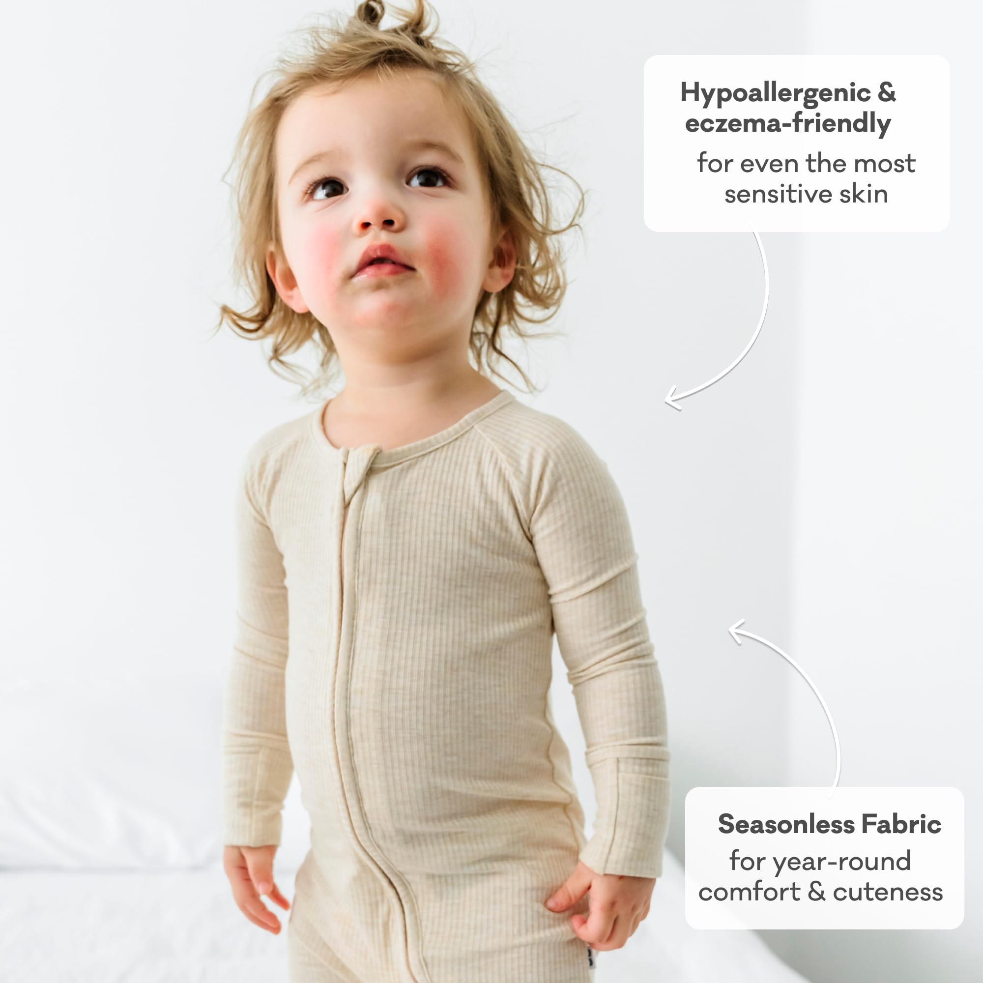 Little Sleepies Baby Pajamas, Heather Oatmeal, 18-24M